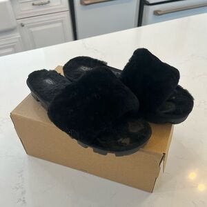 UGG Black Scuffette Slippers